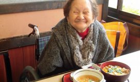 外食レクでの笑顔