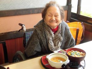 外食レクでの笑顔