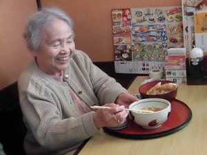 外食レクでの笑顔