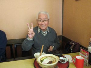 外食レクでの笑顔