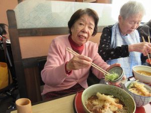 外食レクでの笑顔